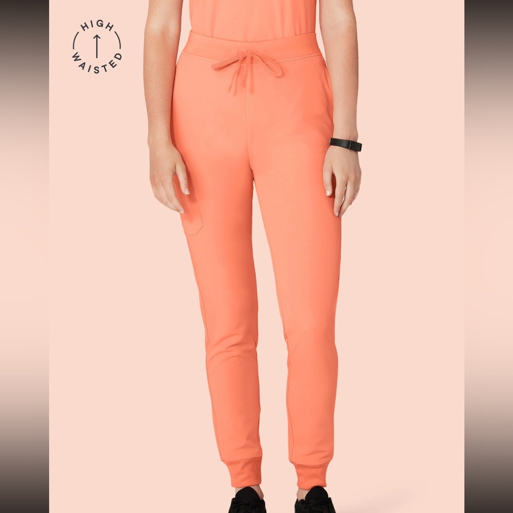 Mandala Scrubs High Waisted Joggers in Limited Edition Peach (Petite Small)